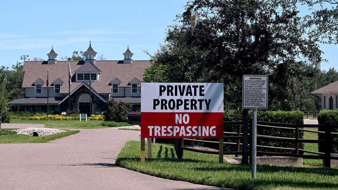 One of the entrances to the TerraNova Equestrian Center on Clay Gully Road in Myakka on Sept. 24, 2025. 