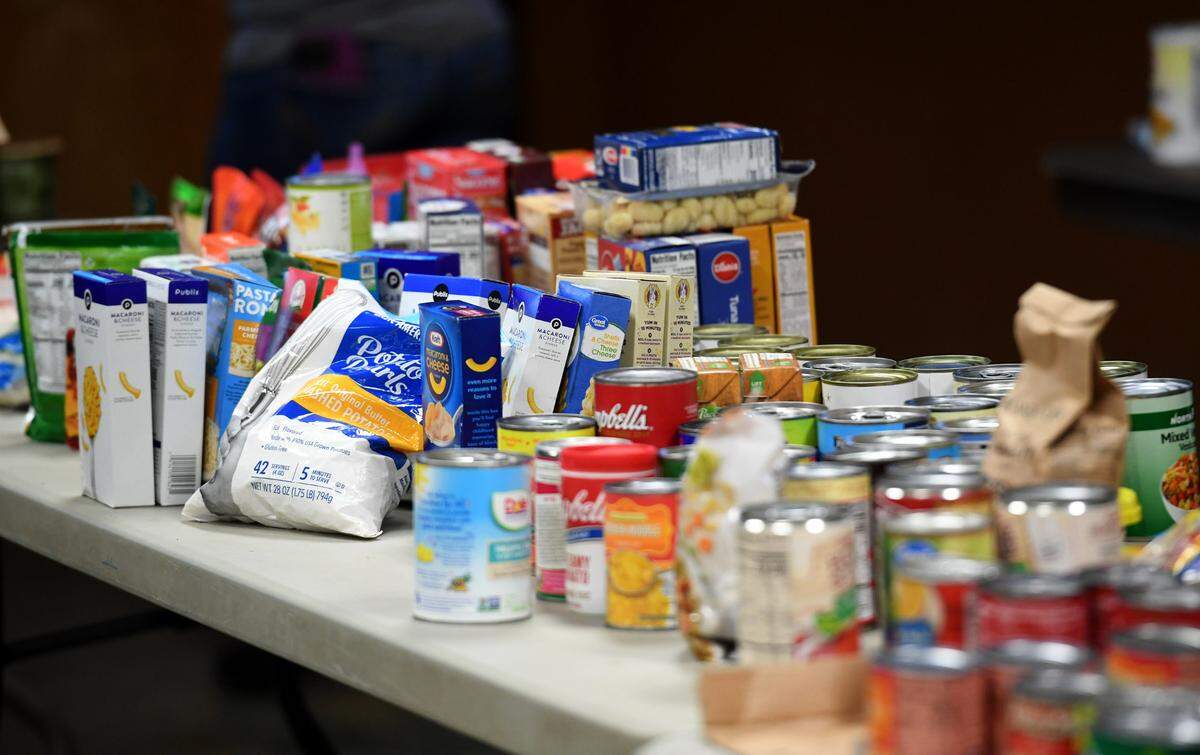 Food, diapers and other supplies for families are available for those impacted by Hurricane Ian at the Myakka Community Center October 7, 2022.