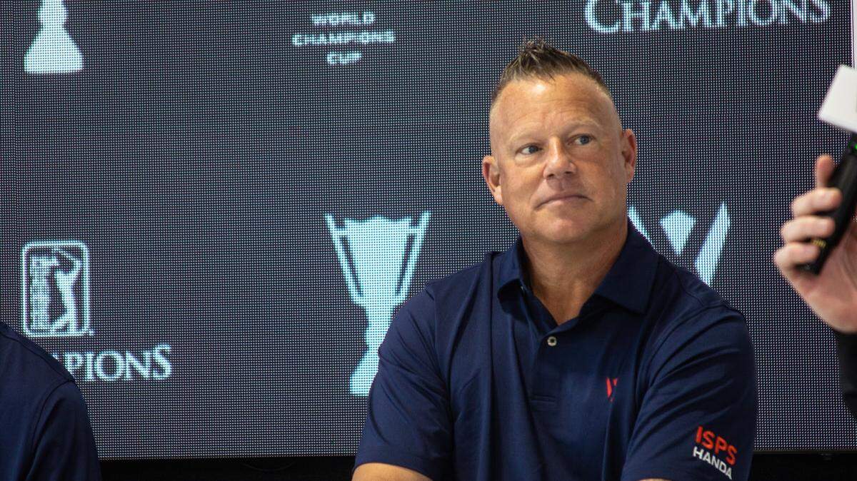 Kenny Bontz of Parrish, is introduced to media as a member of Team USA at the ISPS Handa All-Abilities Competition at the Concession Golf Club in Bradenton