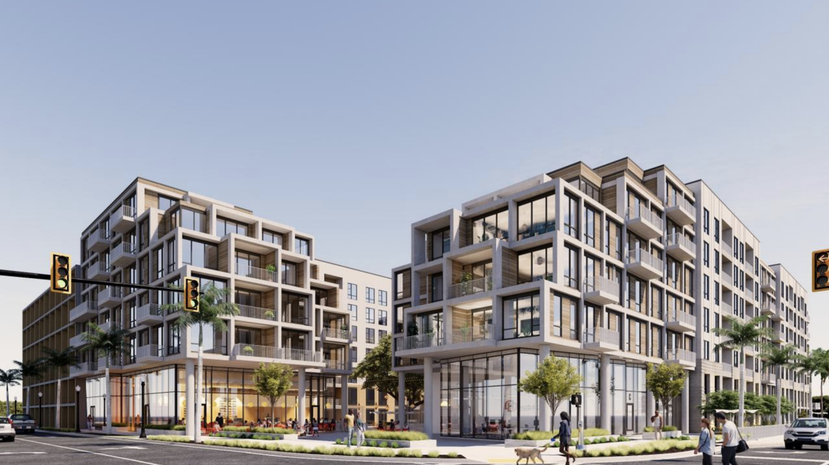 A rendering of the proposed mixed-use development at 500 15th St. West, Bradenton, near the Wares Creek neighborhood.