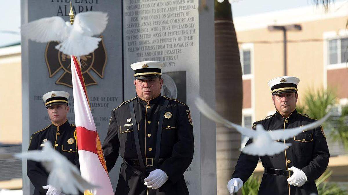 Doves were released during the Sept. 11, 2017, Tribute to Heroes observance in Bradenton.