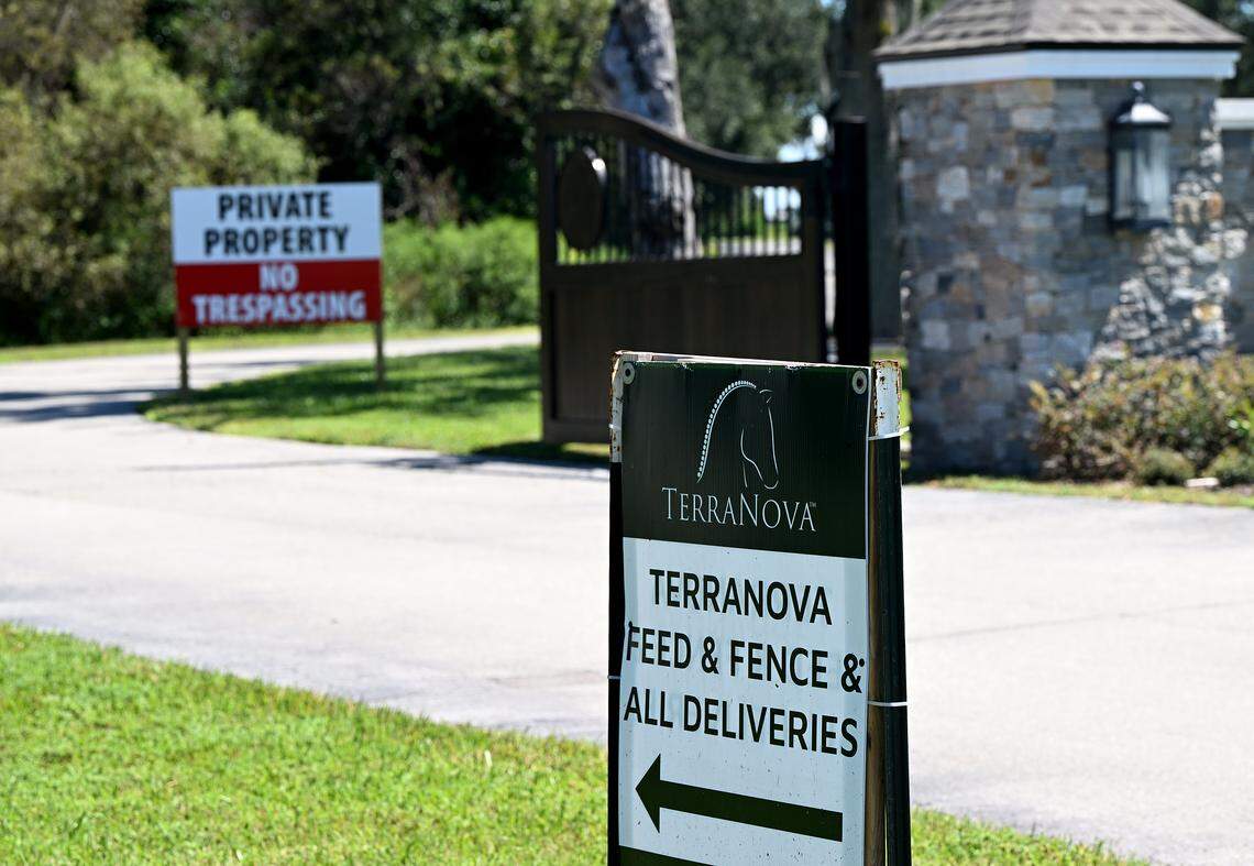 One of the entrances to the TerraNova Equestrian Center on Clay Gully Road in Myakka on Sept. 24, 2025. 