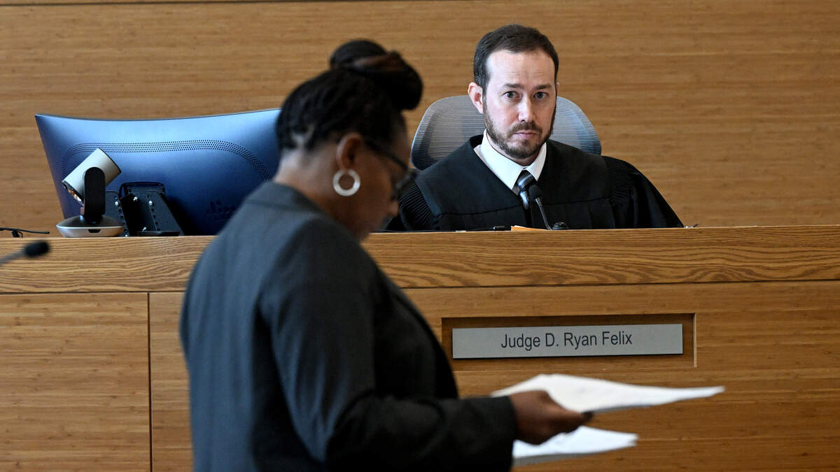 Judge D. Ryan Felix listens to defense attorney Daphney Branham, before he sentenced Ezekiel Deshaun Chester, 27, to six years in state prison followed by 54 years of probation on May 29, 2026.