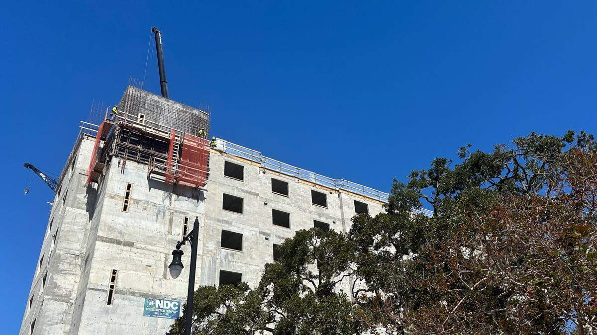 City of Bradenton officials voted to approve a new zoning policy making it easier for developers to bring taller buildings to downtown Bradenton. The 12-story Nine20 Manatee workforce housing project along Manatee Avenue remains under construction on Wednesday, Nov. 1, 2023.