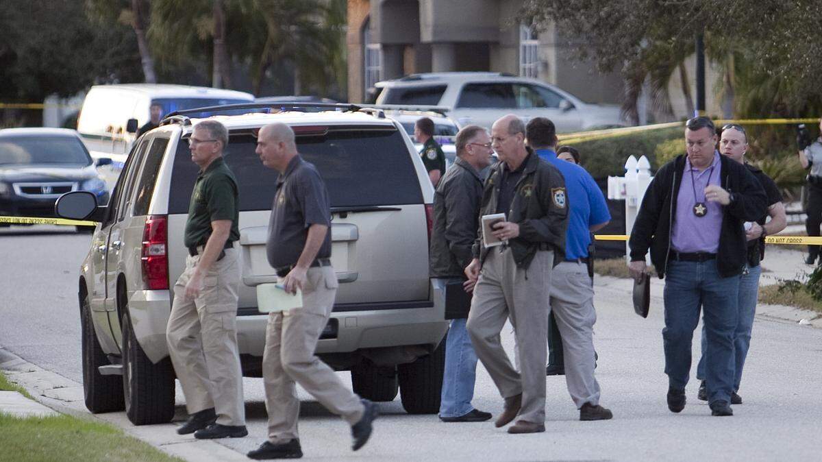 Manatee County Sheriff Brad Steube walks the investigation scene Sunday evening in the Sabal Harbour subdivision south of Bradenton where a man armed with a knife was shot and killed by a deputy when he reportedly made a move to attack law enforement. MATT M. JOHNSON/Bradenton Herald