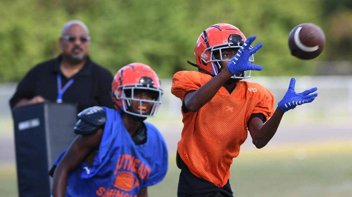 Southeast High School football practice, October 24, 2022.
