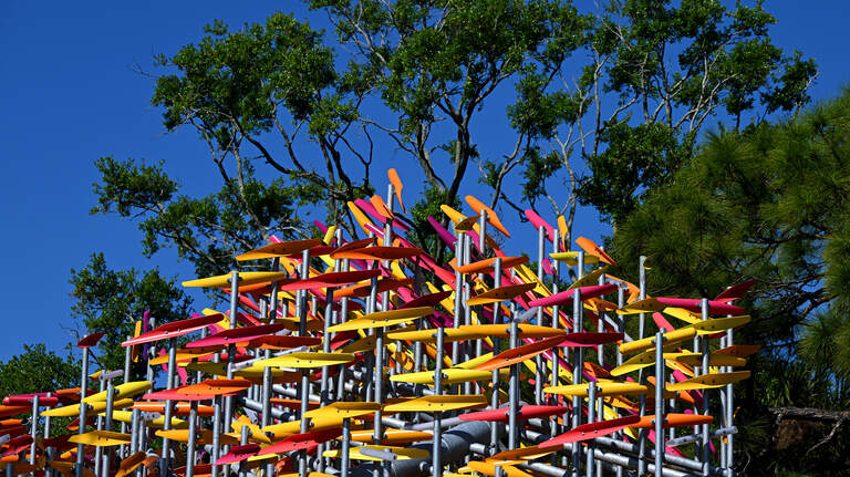 Bradenton Riverwalk adds new sculpture along Manatee River. It sings in the wind