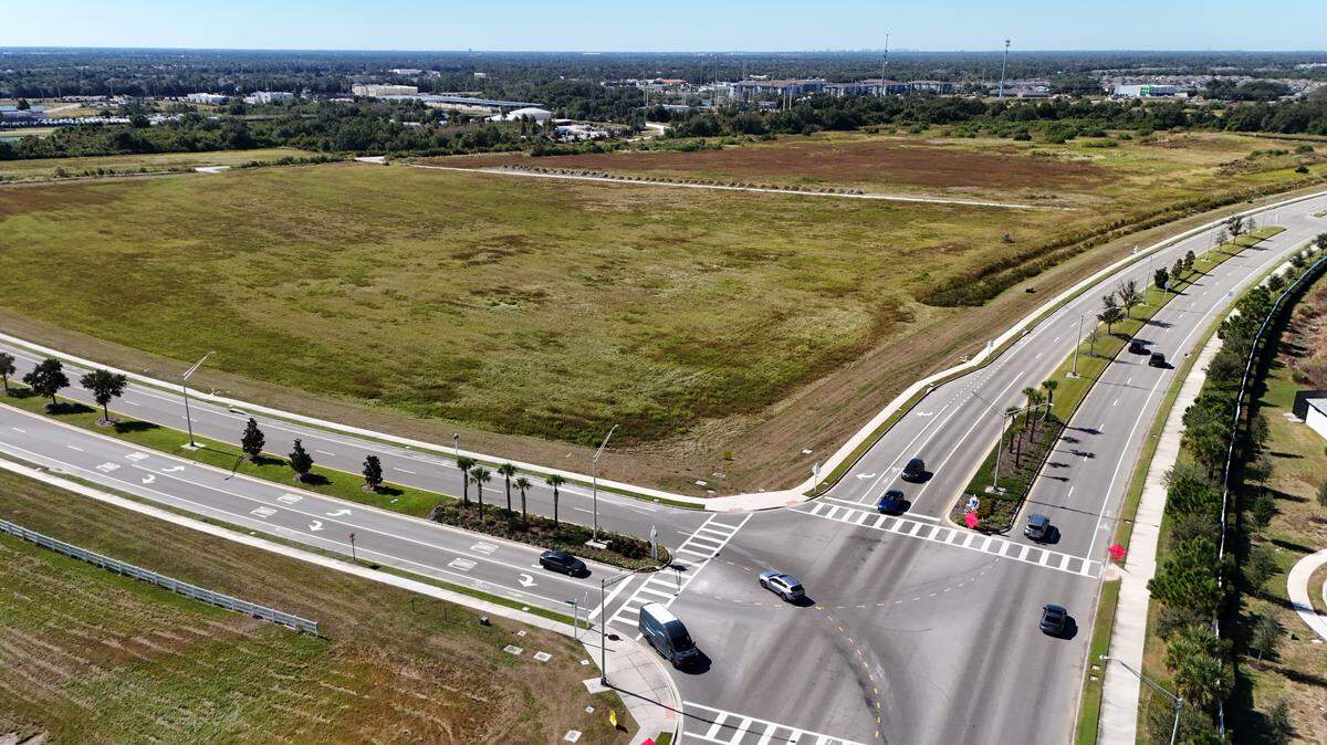 The property for a proposed new high school at the southwest corner of Post Boulevard and Rangeland Parkway in Lakewood Ranch is shown here on Nov. 3, 2025.
