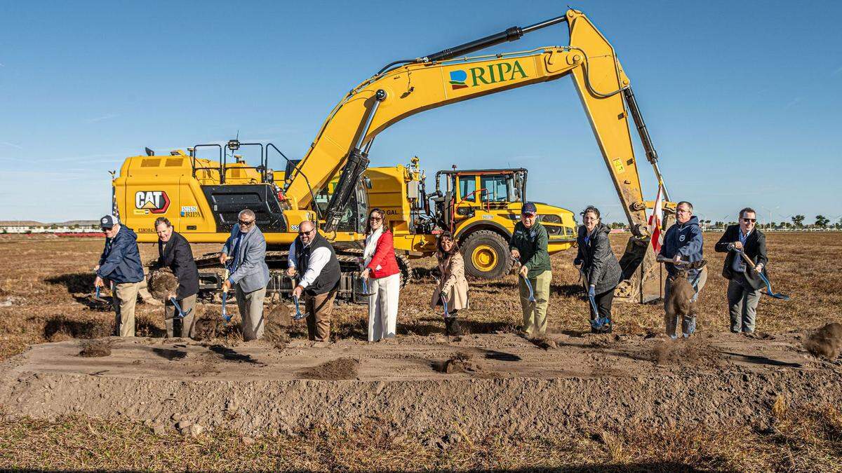School District of Manatee County leadership break ground Wednesday, Jan. 21, 2026, on the site of what will be the county’s eighth high school. 