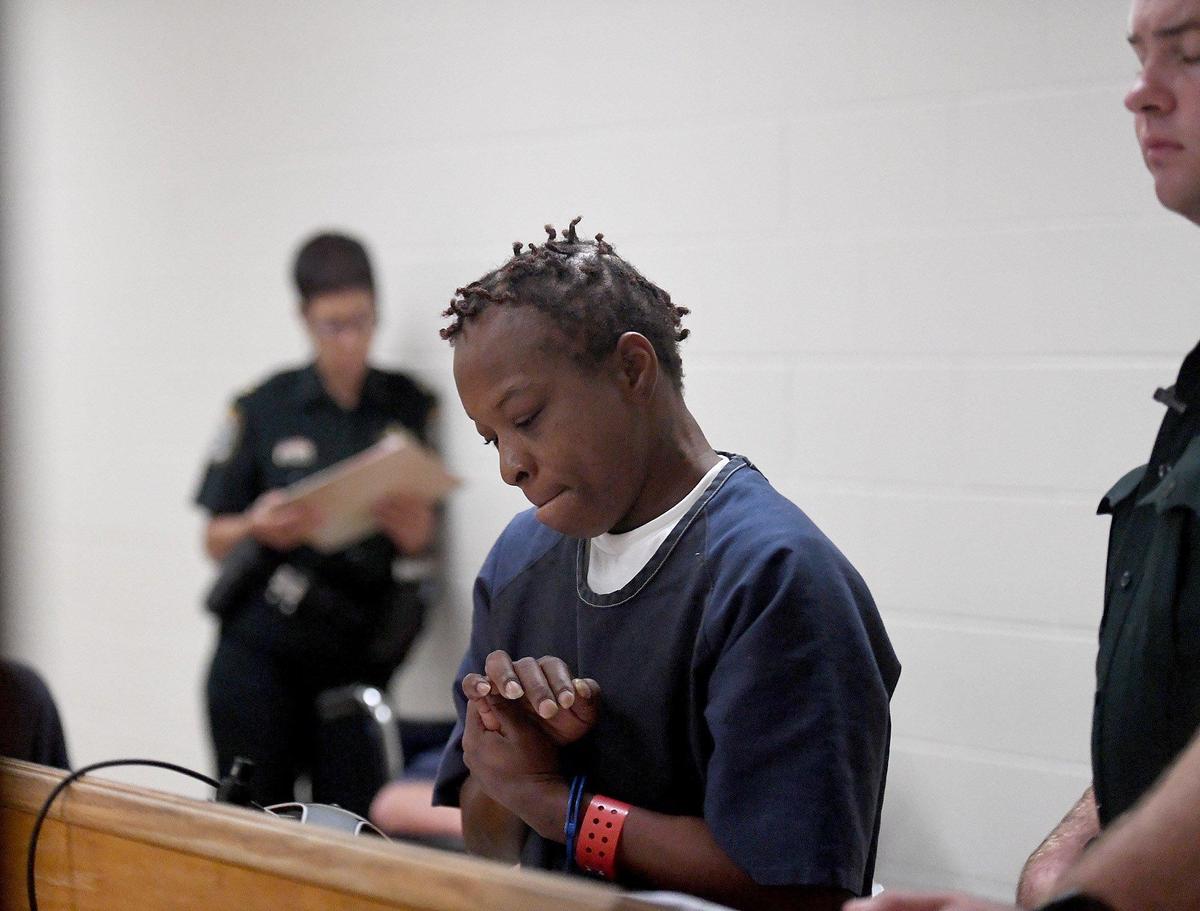 Dominique Brewer appears in court via video feed from the Manatee County Jail where she was given $250,000 bond for the charge of killing her daughter, 4-year-old Kelis Rucker, in 2009.
