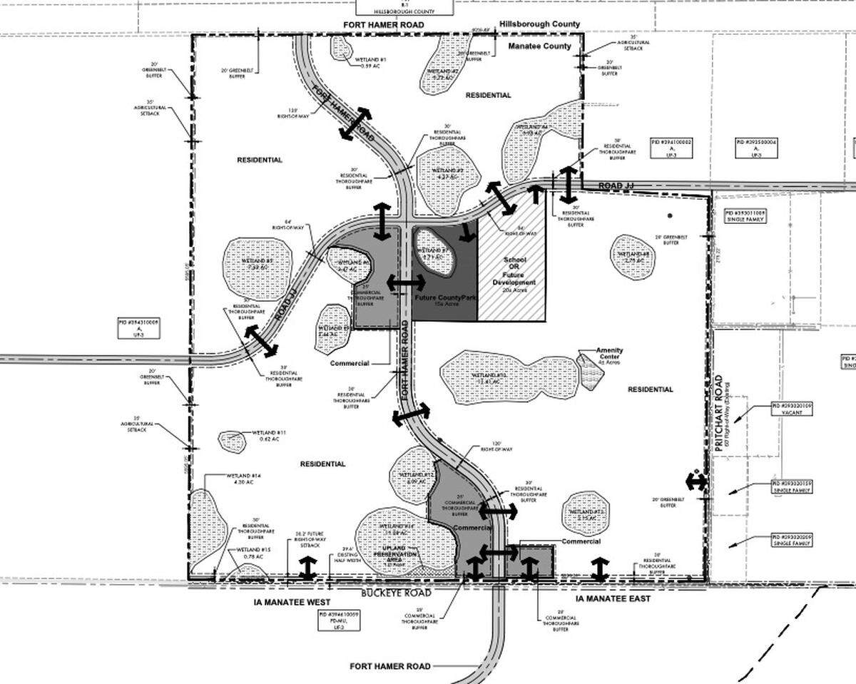 A portion of Jones Potato Farm, shown in this conceptual design, could become 1,833 homes on 635 acres north of Buckeye Road.