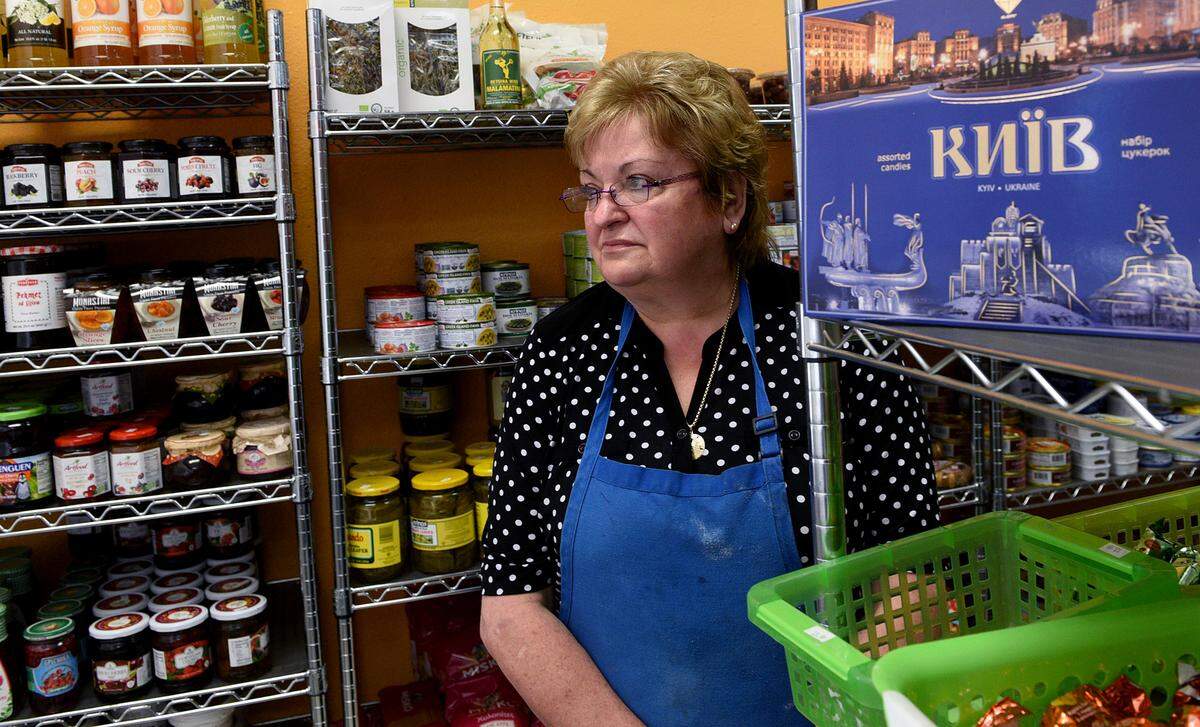 Olga Klothakis, who runs the Kiev Deli with her husband, Marc, is worried about the invasion of Ukraine by Russia. She has family there that she has been trying to bring to America for years.