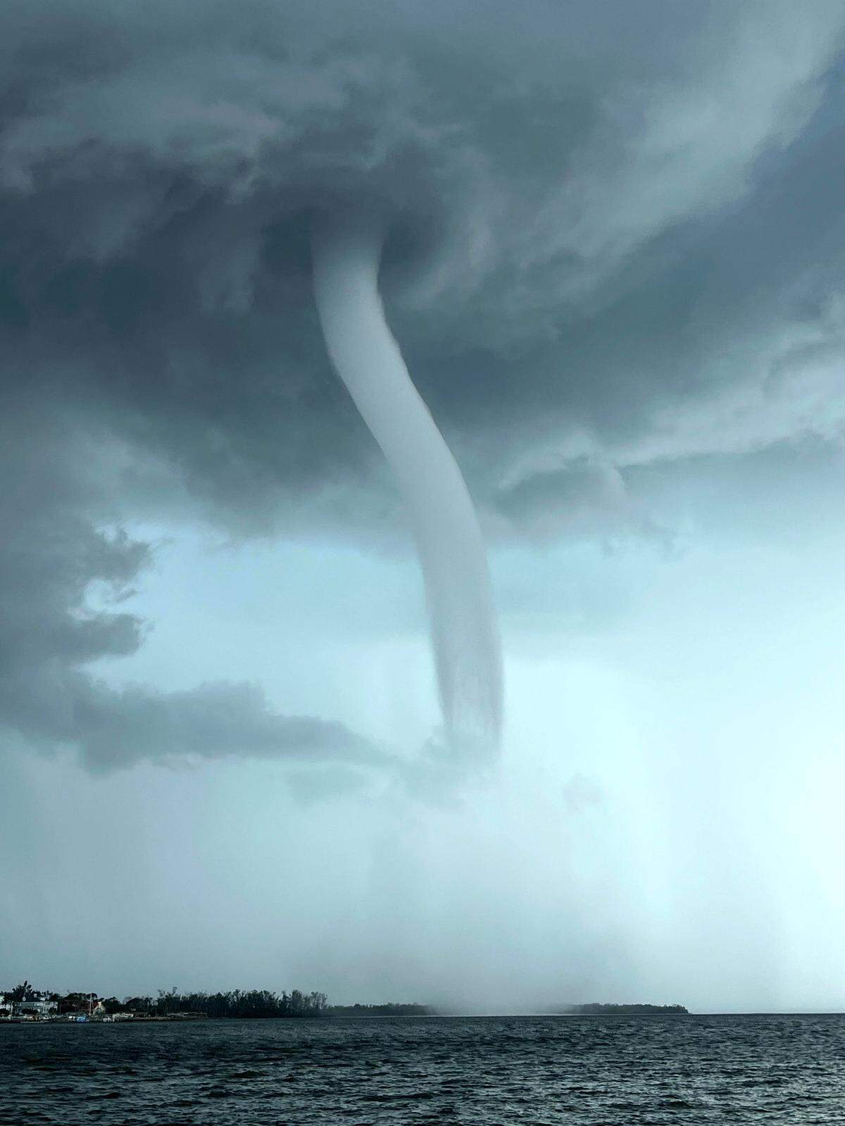 A waterspout formed on Manatee River on June 22, 2025.