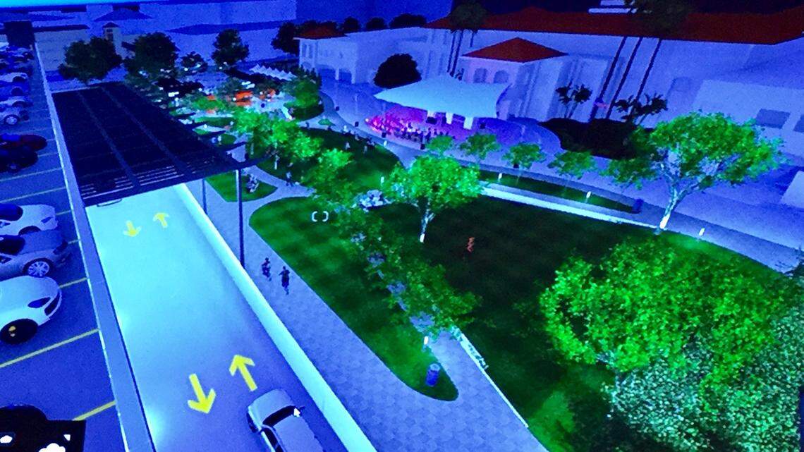 A rooftop view from the parking garage onto the proposed new City Centre Plaza might be an ideal spot to watch all of the fun taking place below. The city will have to see just how much money it will cost to provide all that fun, but officials are ready to move forward with the latest downtown project.