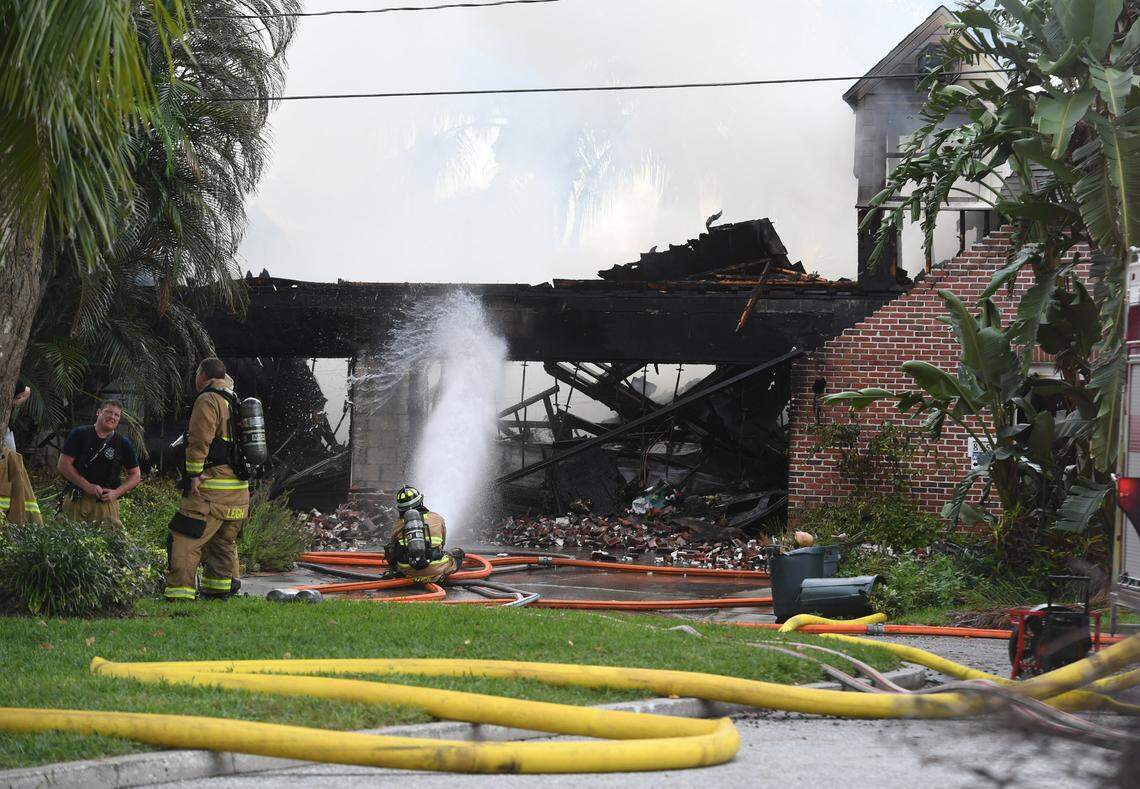 West Manatee Fire Rescue was joined by other fire stations to battle a structure fire in the 800 block of 65th Street West in Northwest Bradenton Thursday morning.