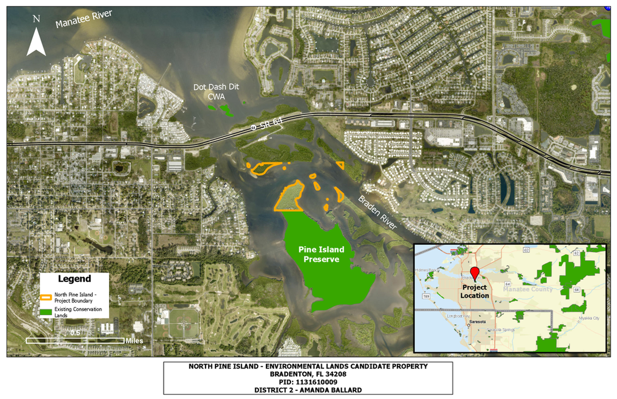 Manatee County commissioners have approved the purchase of 13 acres to expand the county’s Pine Island Preserve near the mouth of the Braden River.
