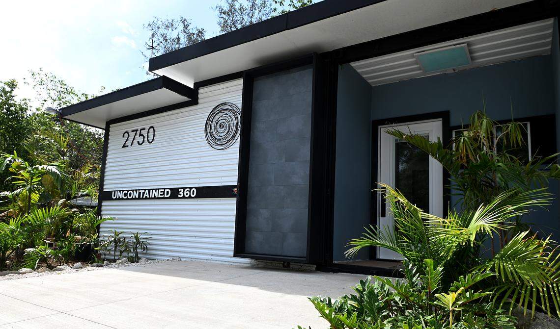 Glen Gibellina built this tiny home from three shipping containers, modifying them to create a modern-looking home that he says is hurricane and soundproof.