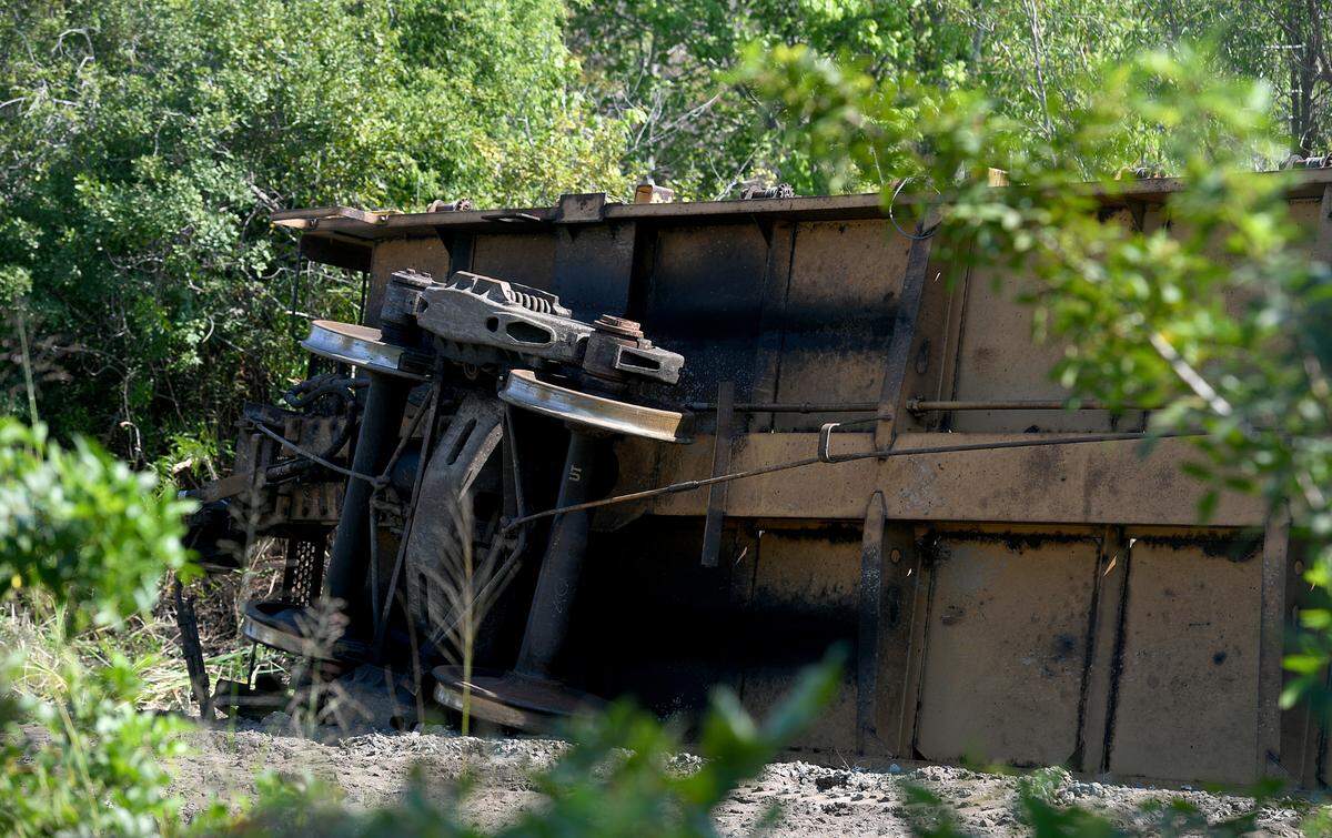 The site of a Seminole Gulf Railway derailment that happened on Feb. 28th in Manatee County where one of the cars carrying 30,000 gallons of propane came off the tracks and was on its side.