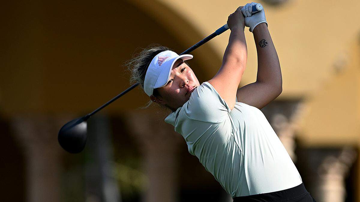 Sakurako Tanaka of Japan tees off during the Florida State Golf Association’s U.S. Women’s Open Qualifier at the Bradenton Country Club, Monday, May 13, 2024.