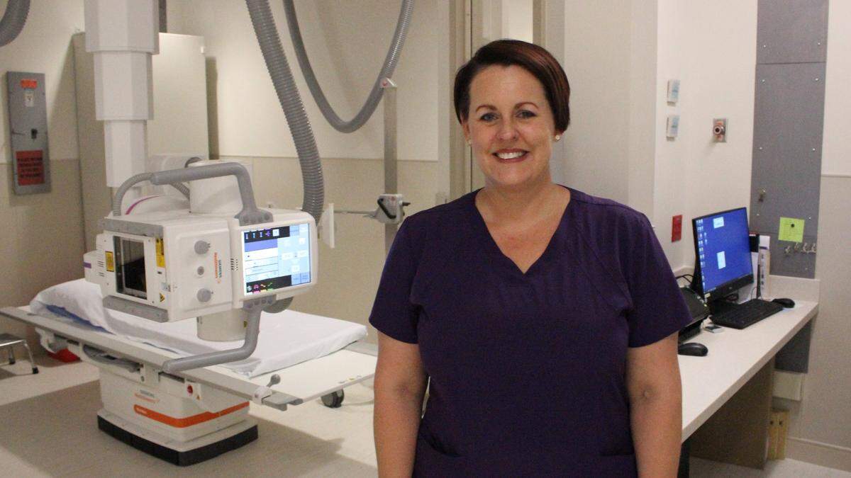 Kathy Durant, radiology supervisor, is shown with new X-ray equipment at Lakewood Ranch Medical Center.