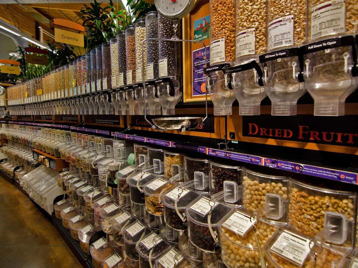 Whole Foods Markets include a bulk section. This image is from a store in Omaha, Neb.