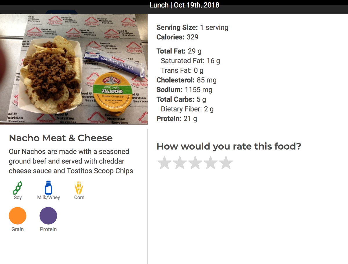 Manatee’s high-school students will have the option to eat ground beef and nachos on Friday.