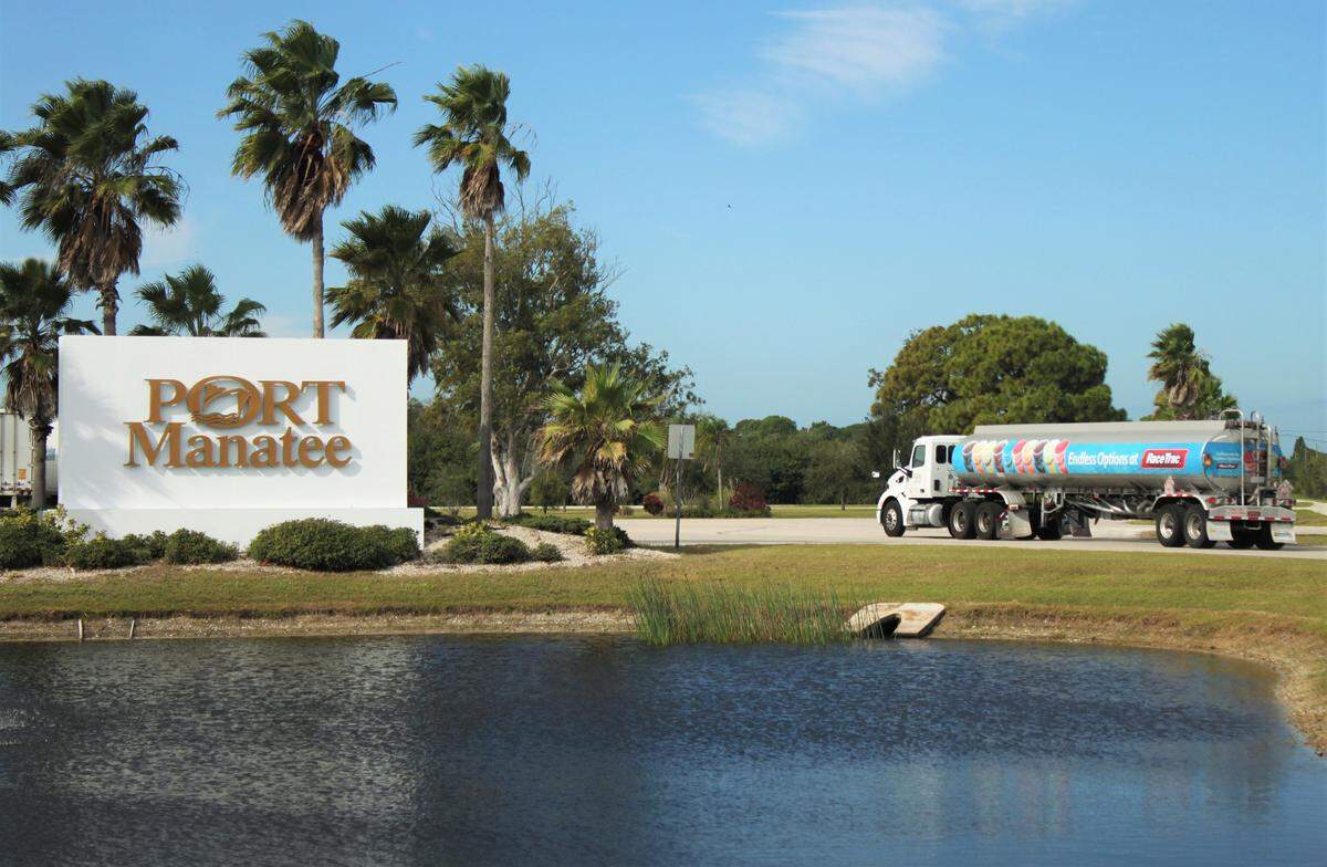 Dozens of tanker trucks enter SeaPort Manatee daily to load fuel, this one was headed to supply RaceTrac Petroleum Inc. locations throughout Southwest Florida in 2016.