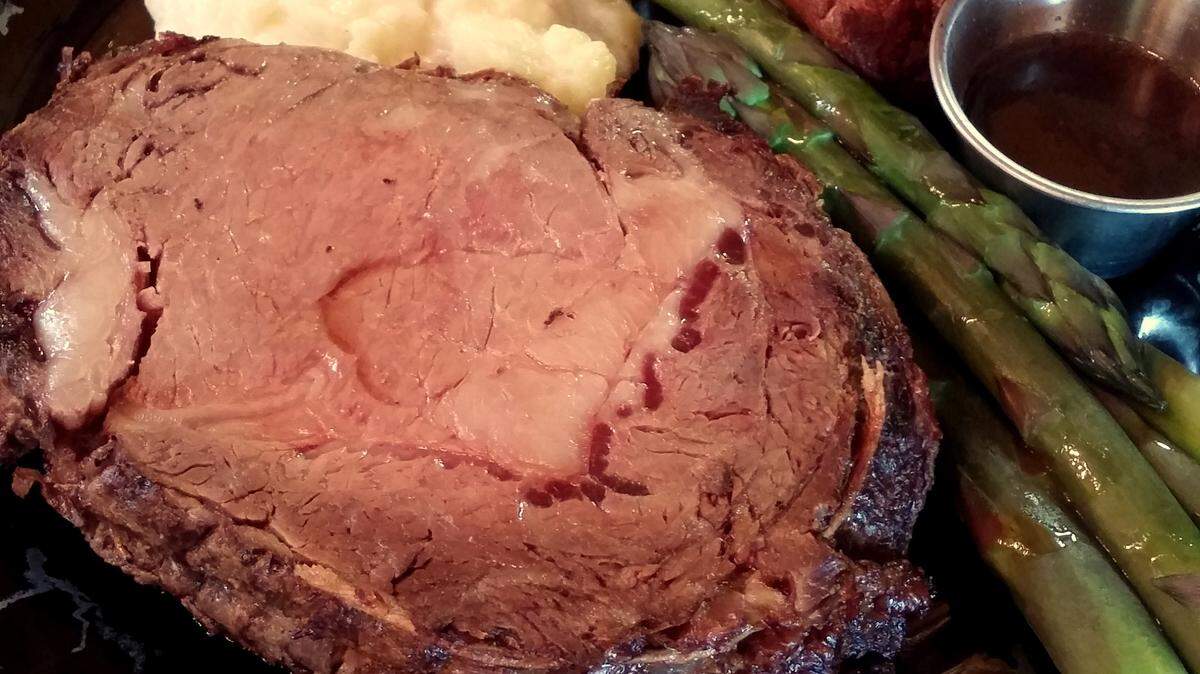 Chef Jim Copening's favorite holiday dish is prime rib of beef au jus with Yorkshire pudding, mashed potatoes and asparagus. 
 PHOTO PROVIDED