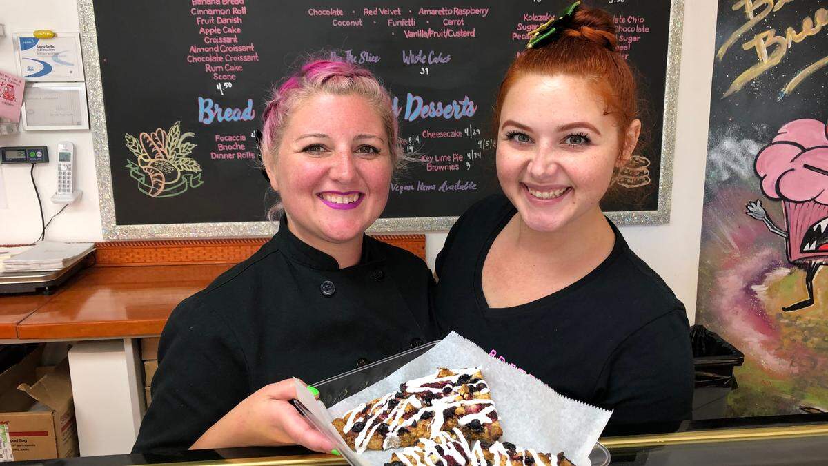 4/29/2021-- Breezy Bakery recently opened at 11904 Cortez Road W., near Tyler’s Ice Cream. Shown above are sisters Bri, left, and Dani Suzano.