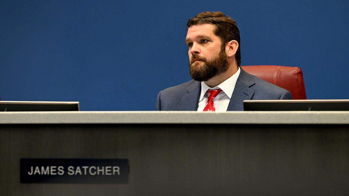 Commissioner James Satcher during a Board of County Commissioners meeting on Tuesday, Sept. 12, 2023.