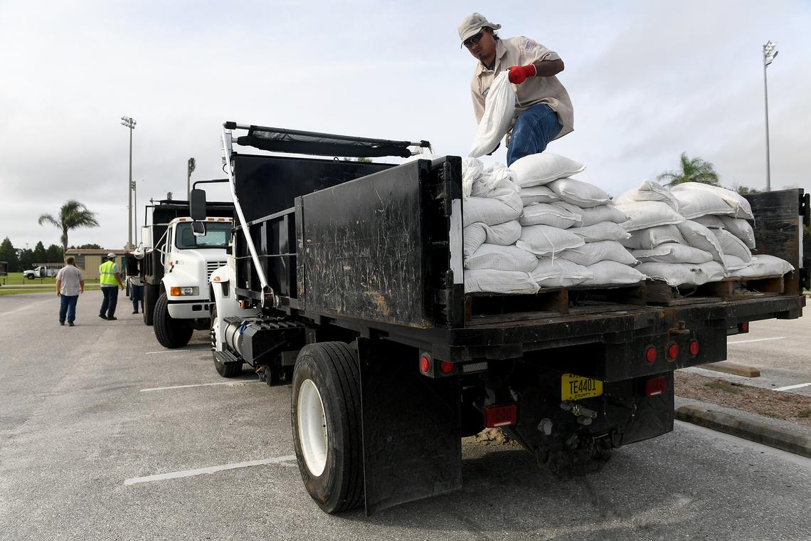 Manatee County is handing out sandbags in three locations as preparation for Hurricane Michael. At the G.T. Bray Park location, there were few cars arriving Tuesday morning.