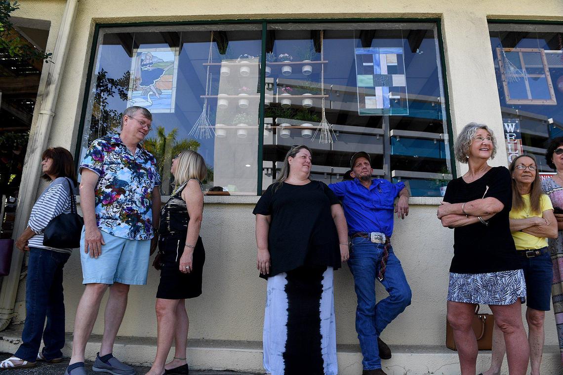 Visitors with reservations to attend Theresa’s Restaurant in Bradenton for the taping of “Restaurant: Impossible” on Thursday morning.