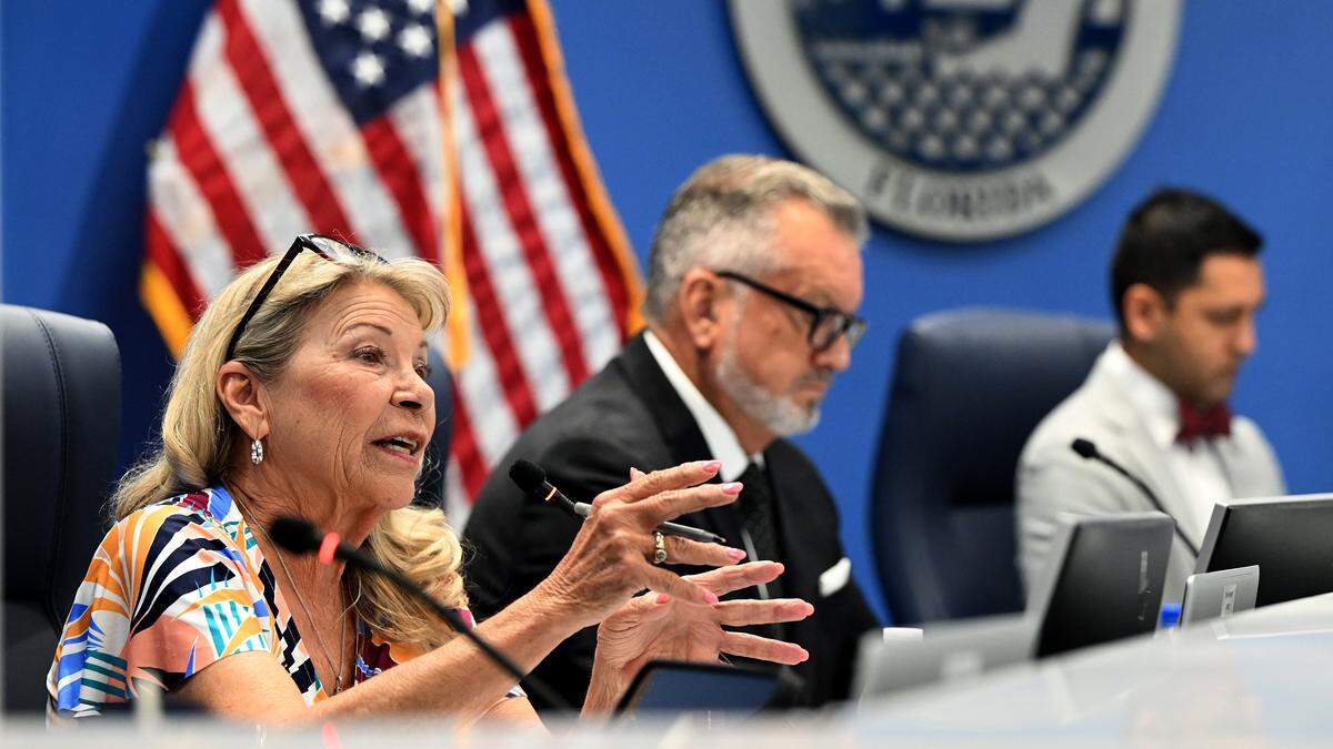 Commissioner Carol Ann Felts, District 1, at the Manatee County Commission meeting on September 2, 2025.