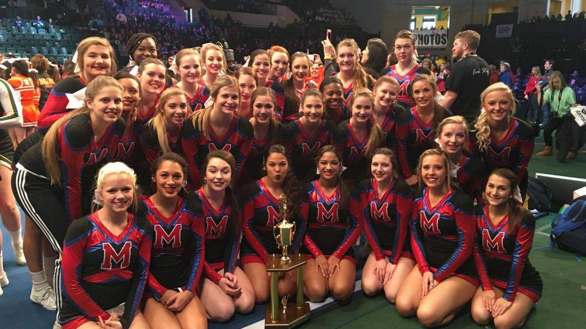 The Manatee High School varsity cheer team placed ninth in the nation at a competition in Orlando over the weekend. PHOTO PROVIDED