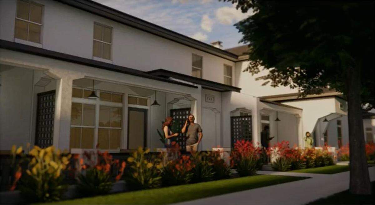 Manatee County officials voted to deny the Townhomes at Westbridge project, which would have provided 220 units in the Elwood Park area just north of 44th Avenue East near the Braden River. A provided artist rendering shows the design of the proposed complex.