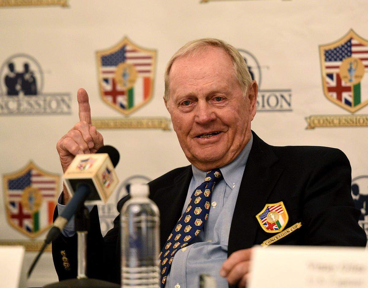 Jack Nicklaus talks about his grandson's hole in one at the Concession Cup press conference at The Concession Golf Club.