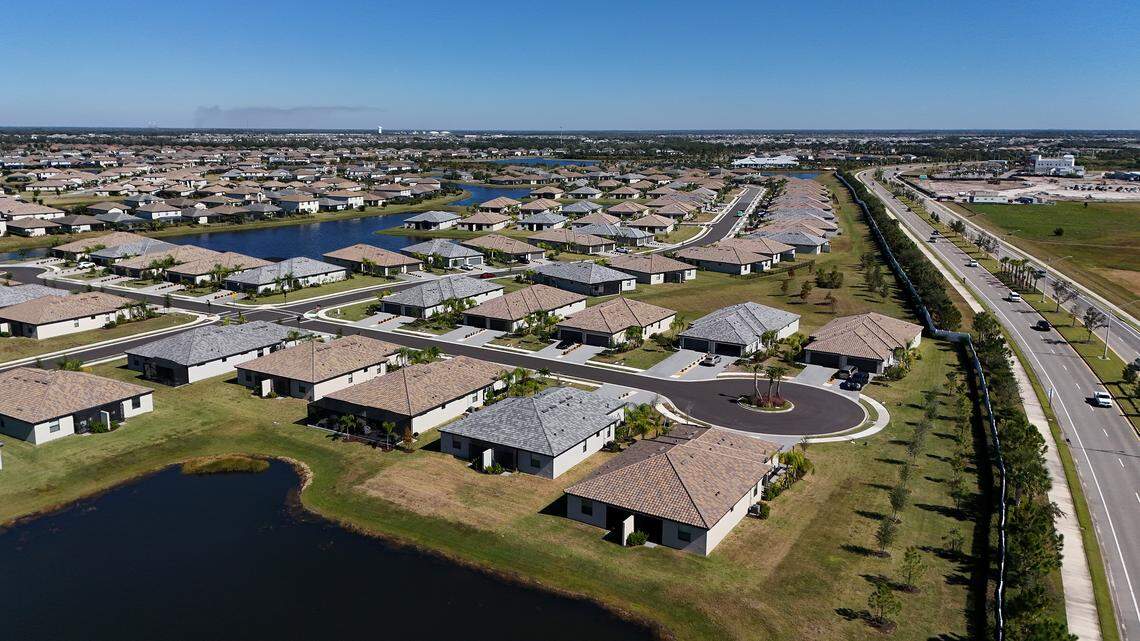 Homes looking northward toward Lorraine Lakes in Lakewood Ranch shown here on Nov. 3, 2025.