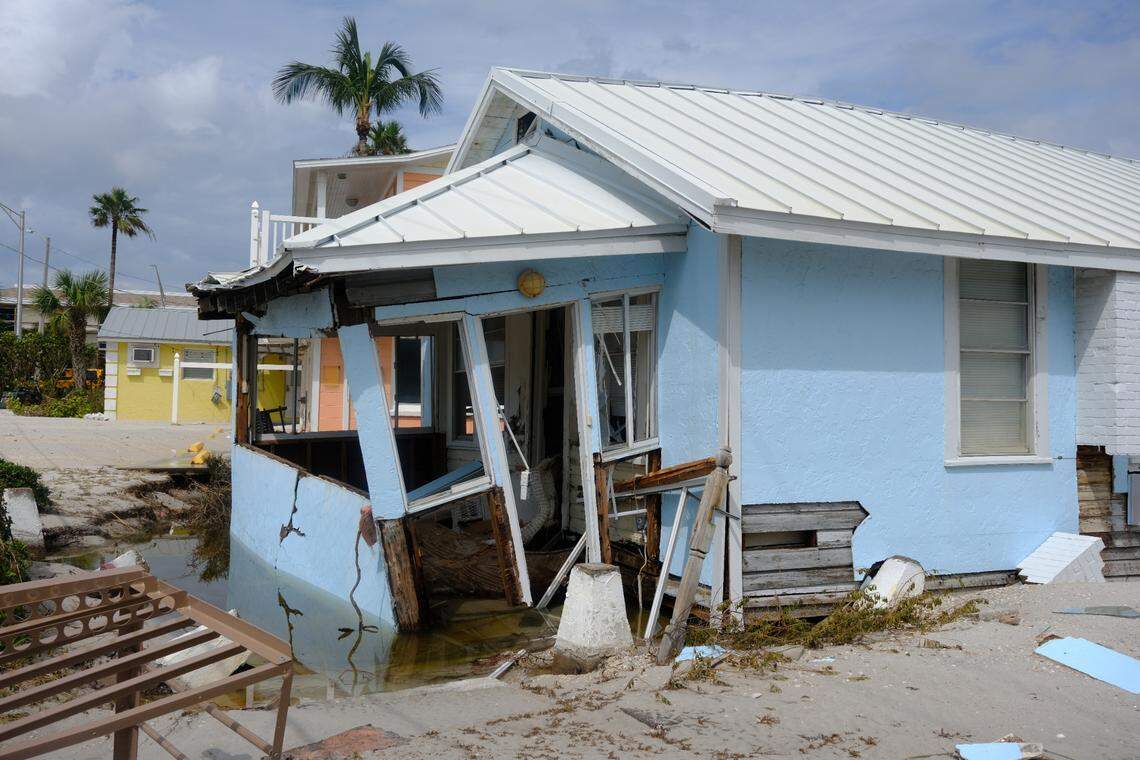 Hurricane Helene destroyed several homes on Anna Maria Island after battery Manatee County as a Category 4 storm in the Gulf of Mexico.