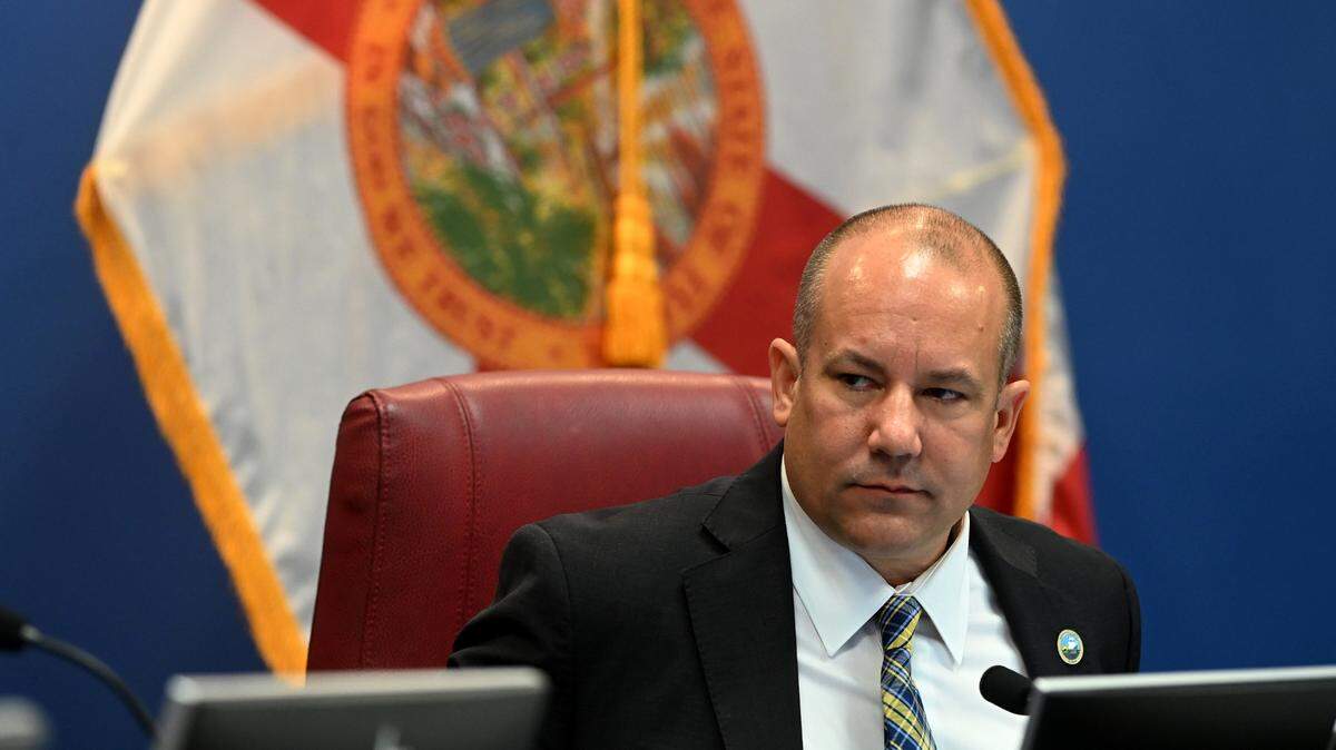 Former Manatee County Commissioner Kevin Van Ostenbridge is pictured during the Board of County Commissioners meeting in this April 2023 Bradenton Herald file photo.