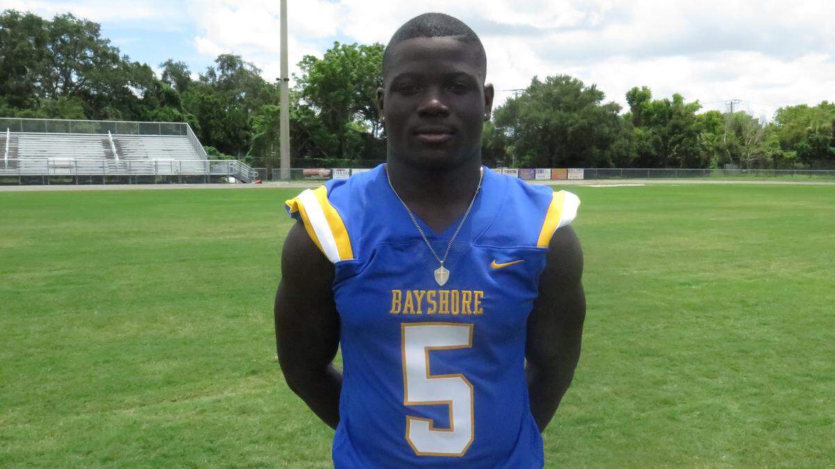 Bayshore running back Eishinner Sanon had 19 carries for 126 yards and two touchdowns in the Bruins’ win over Lakewood Ranch on Friday night.