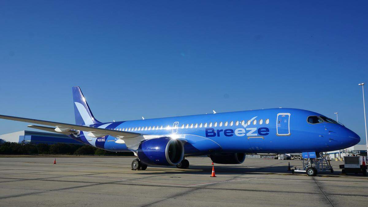 Breeze Airways plans to start nonstop service on June 4 between Sarasota Bradenton International Airport and Hartford, Conn., with new Airbus A220 aircraft.