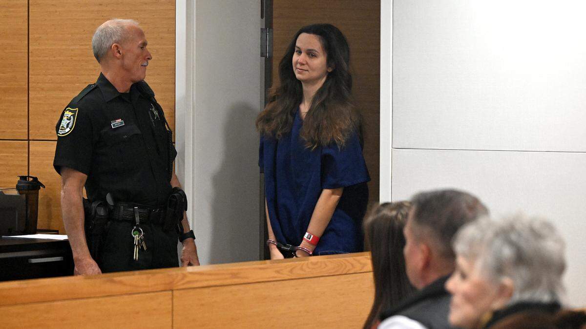 Ashley Benefield, who has been convicted of manslaughter for killing her husband Doug Benefield in 2020, appears at a bond hearing at the Manatee County Judicial Center on Thursday, Jan. 23, 2025.