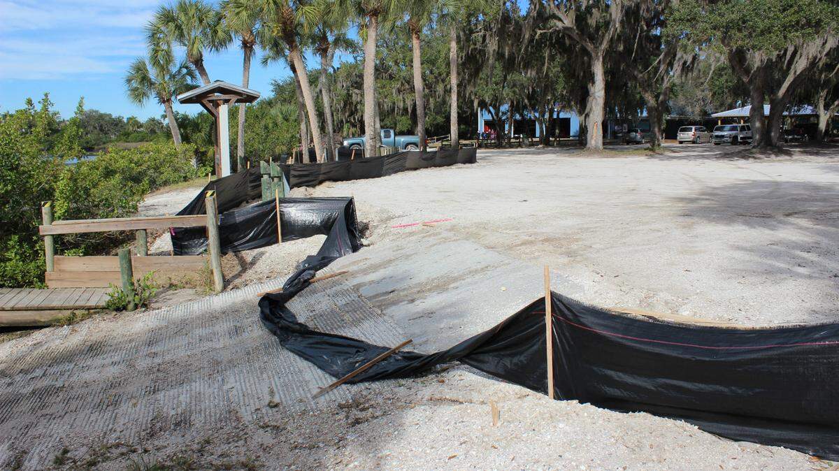 The arrival of silt fences at Fort Hamer Park signal that work on $1 million of improvements is about to begin. 
 JAMES A. JONES JR./Bradenton Herald