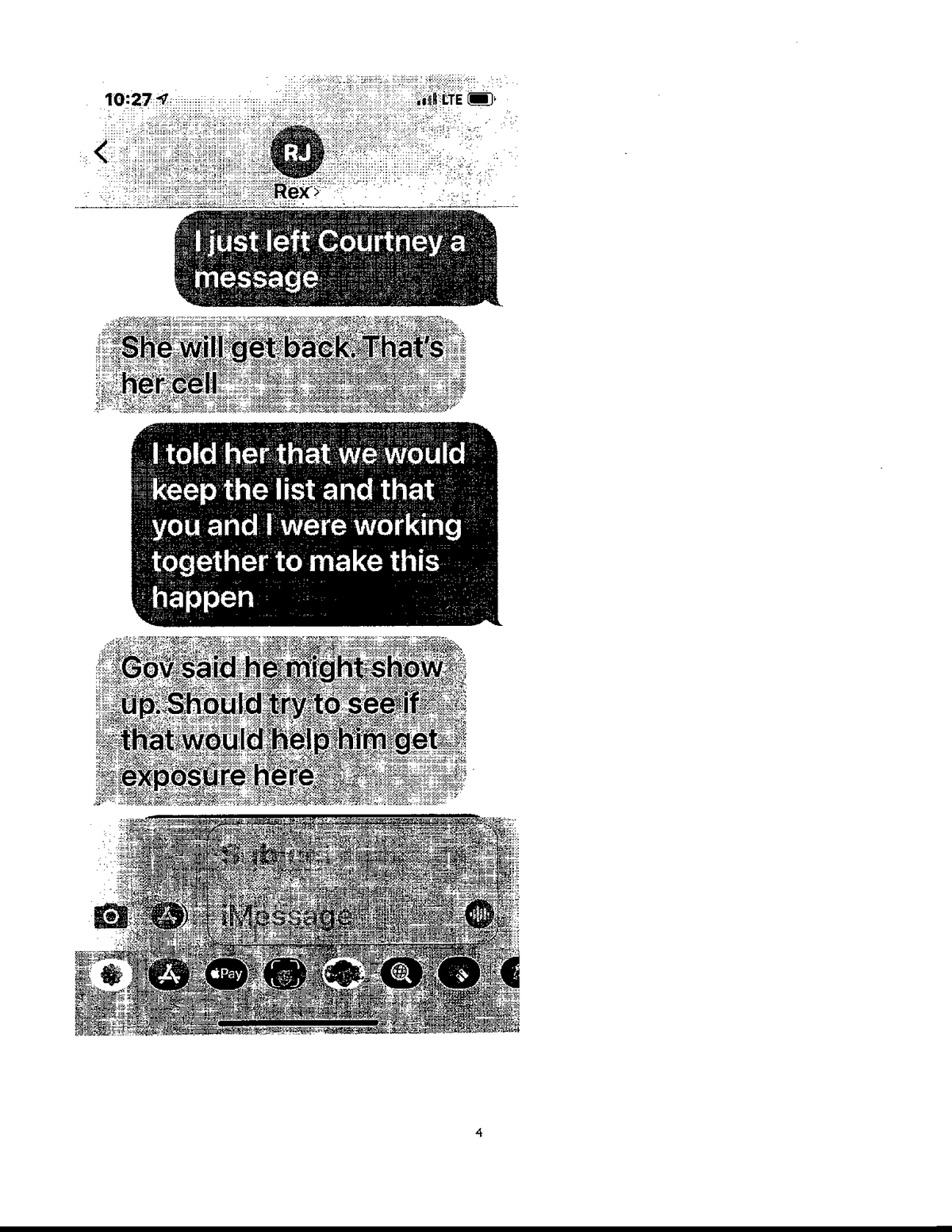 Screen shots of text messages between Lakewood Ranch developer and Manatee County commissioner as they were organizing the exclusive vaccine event at Premier Sports Complex in Lakewood Ranch.