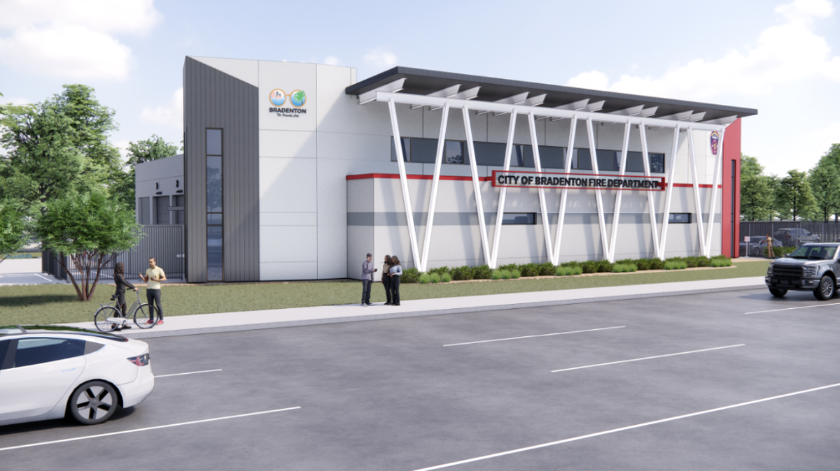 Rendering of proposed Bradenton fire station at 2229 Manatee Avenue East