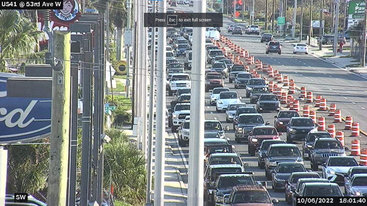 Smart Traffic video shows bumper to bumper traffic along US 41 in Bradenton on October 6, 2012.