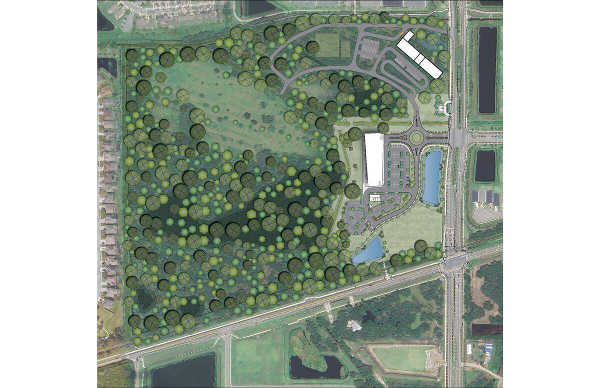 Provided renderings show off the proposed design of the State College of Florida campus coming to the intersection of Erie Road and Fort Hamer Road in Parrish.