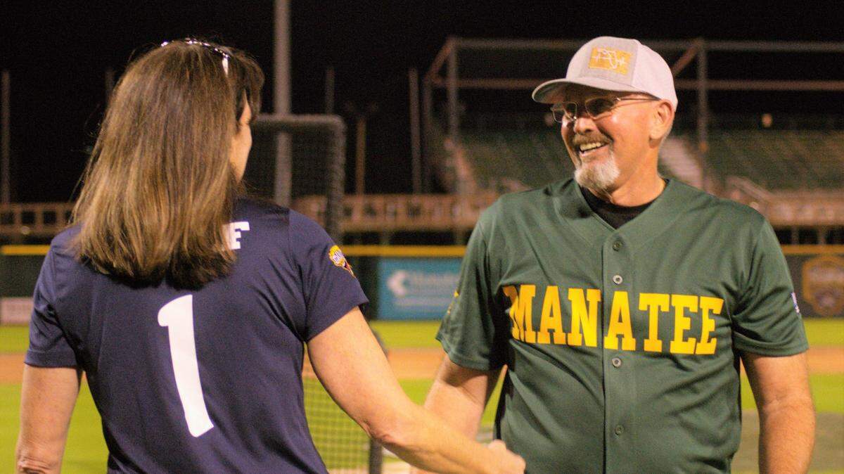 The Bradenton Police Department faced off against the Manatee County Sheriff’s Office in “Battle of the Badges,” a baseball match for charity at LECOM Park on Tuesday.