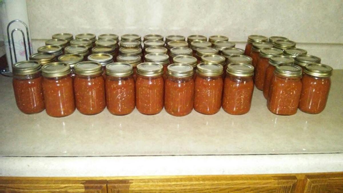 Lovina and her family made 52 pints of salsa — and then enjoyed going to a food prep demonstration party.