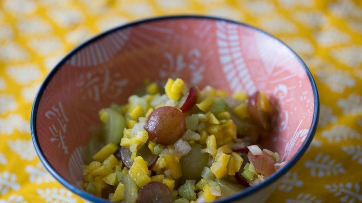 Mango, Grape and Celery Salad.